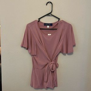 Rose colored wrap shirt, new with tags, size large
